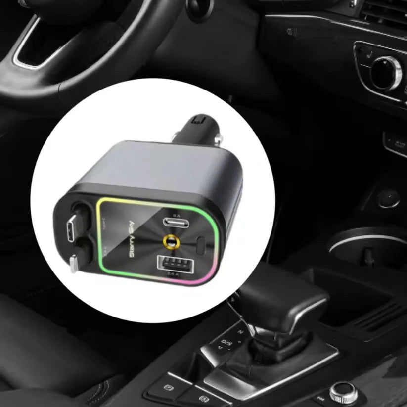 Cargador de teléfono retráctil 4 en 1  de carga rápida, con Starlight