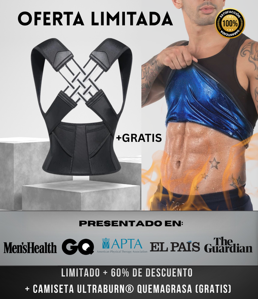 Alinea®X: Corrector de Postura Ultra Confort + Camiseta Ultraburn Quemagrasa (Gratis)