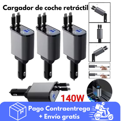 Cargador de teléfono retráctil 4 en 1  de carga rápida, con Starlight